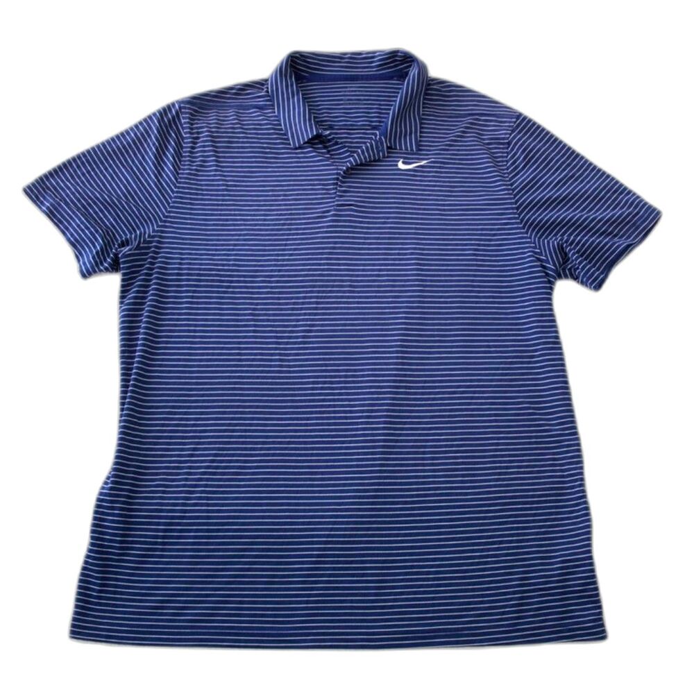 Nike Men's Striped Navy Polo XL